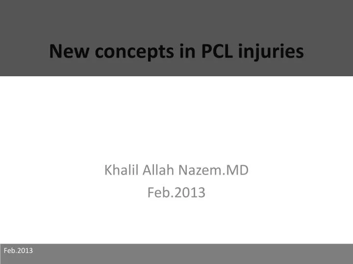 new concepts in pcl injuries
