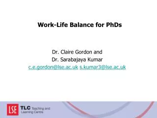Work-Life Balance for PhDs