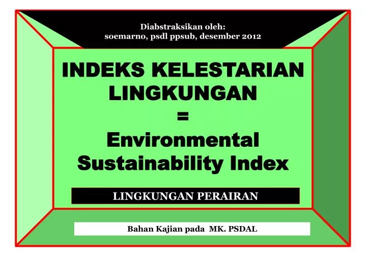 indeks kelestarian lingkungan environmental sustainability index