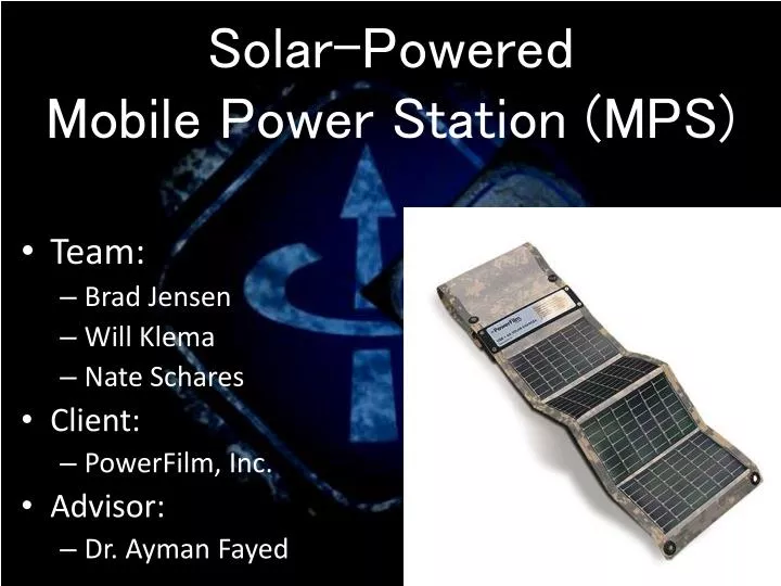 solar powered mobile power station mps