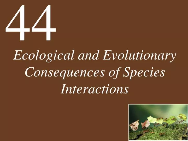 ecological and evolutionary consequences of species interactions