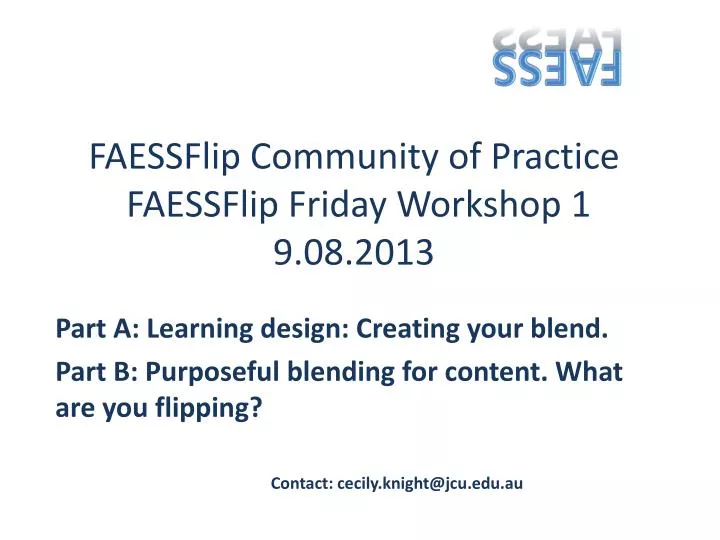 faessflip community of practice faessflip friday workshop 1 9 08 2013
