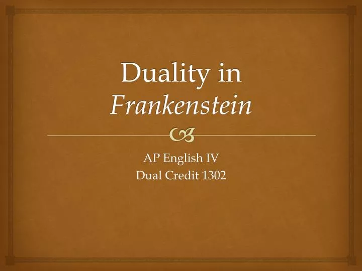 duality in frankenstein