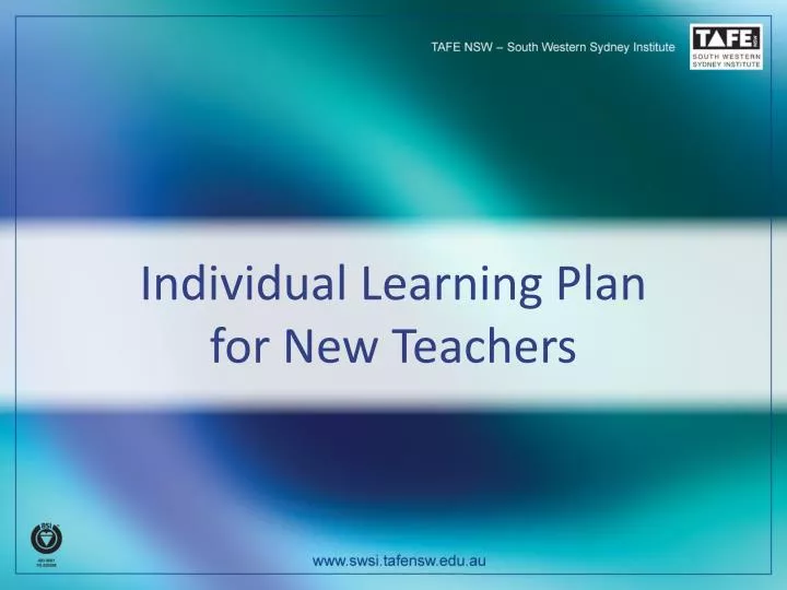 individual learning plan for new teachers