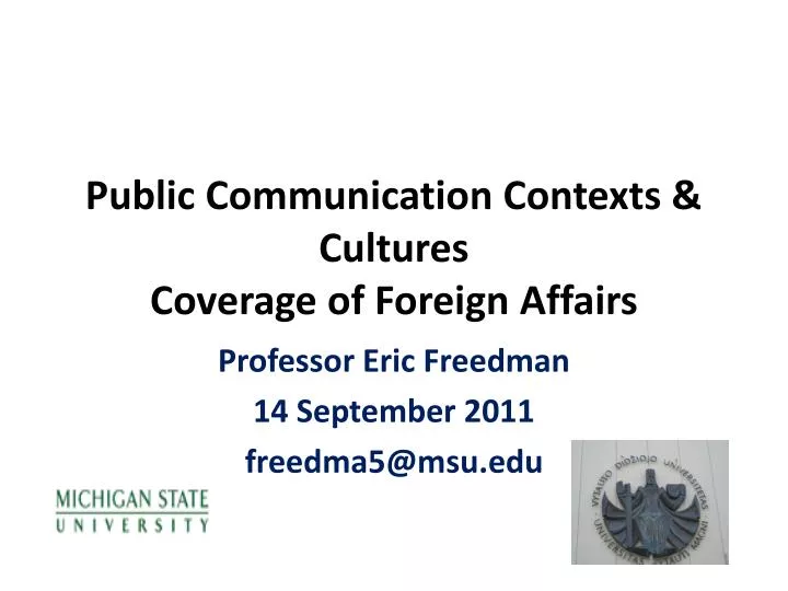 public communication contexts cultures coverage of foreign affairs