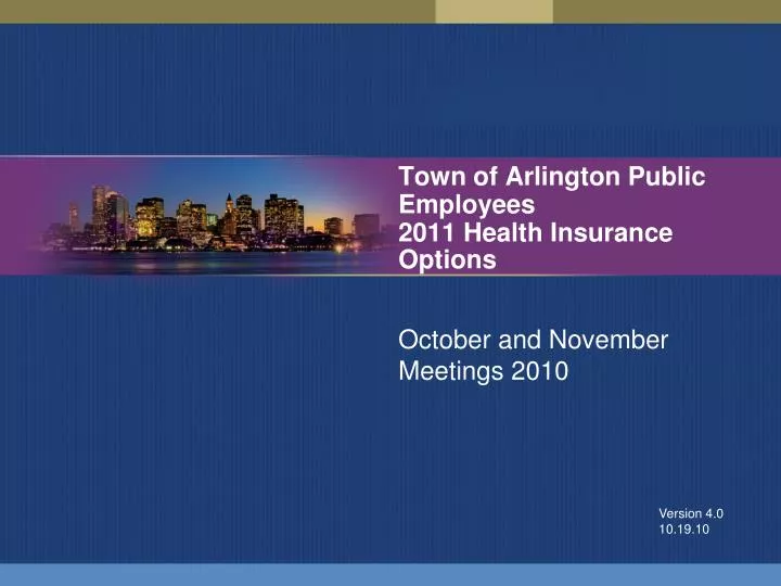 town of arlington public employees 2011 health insurance options
