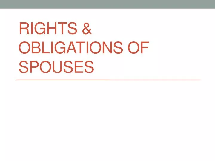 rights obligations of spouses