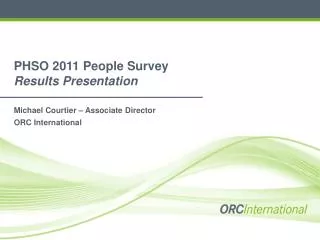PHSO 2011 People Survey Results Presentation