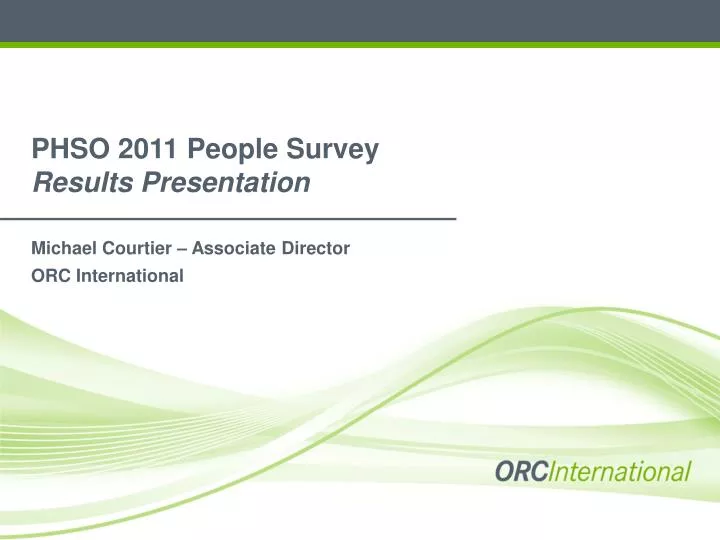 phso 2011 people survey results presentation