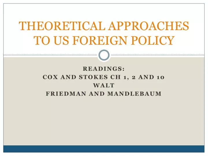 theoretical approaches to us foreign policy