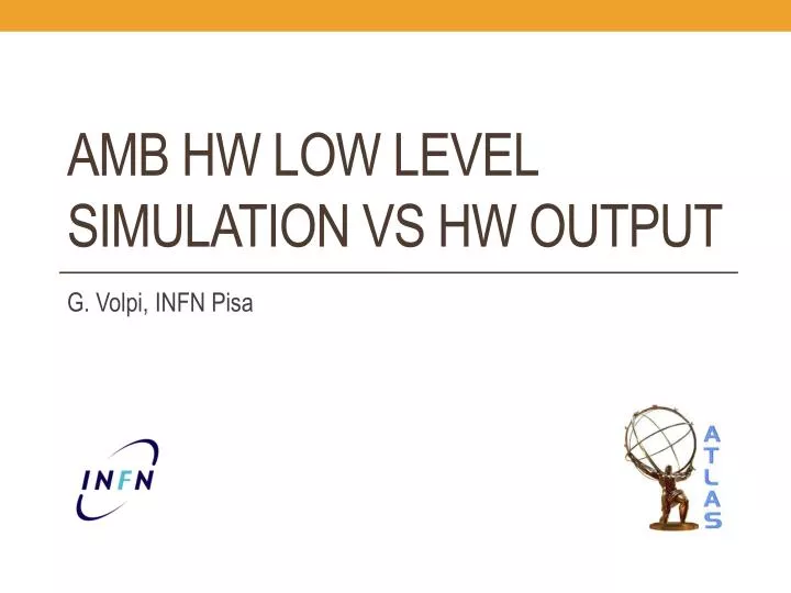 amb hw low level simulation vs hw output