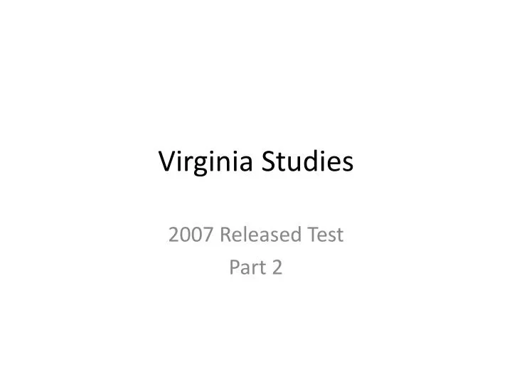 virginia studies