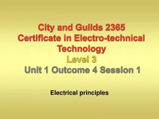 Electrical principles