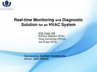 Real-time Monitoring and Diagnostic Solution for an HVAC System