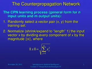The Counterpropagation Network