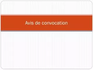 avis de convocation
