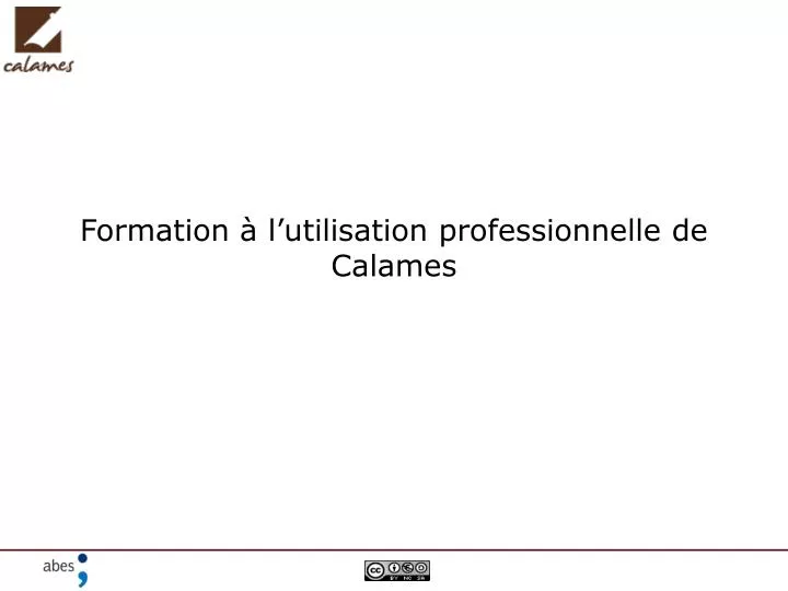 formation l utilisation professionnelle de calames