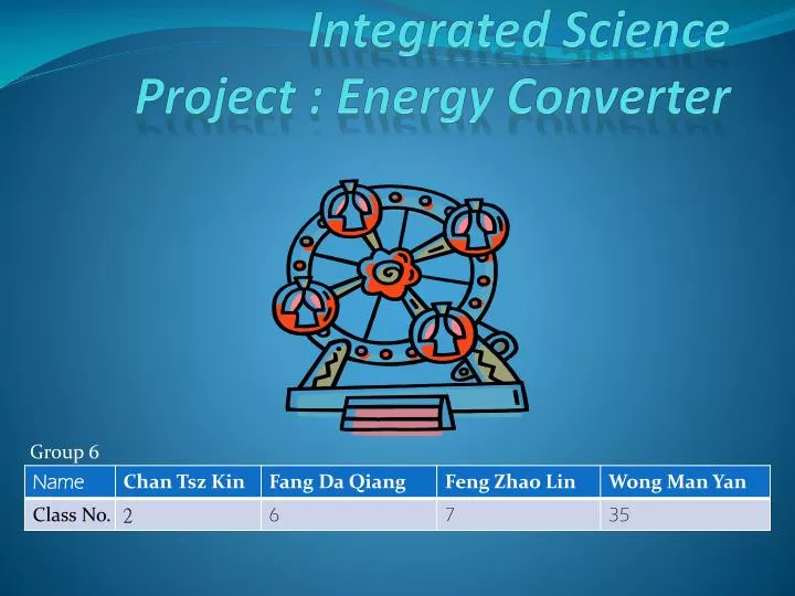 integrated science project energy converter