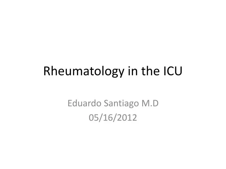 rheumatology in the icu