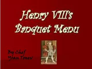 Henry VIII menu