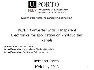 DC/DC Converter with Transparent Electronics for application on Photovoltaic Panels