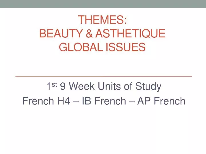 themes beauty asthetique global issues