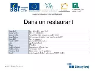 dans un restaurant