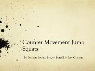 Counter Movement Jump Squats