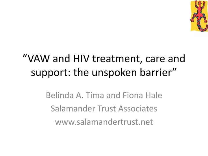 vaw and hiv treatment care and support the unspoken barrier