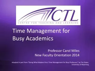 Time Management for Busy Academics