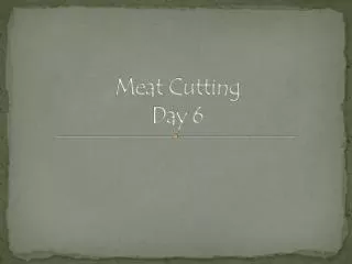 Meat Cutting Day 6