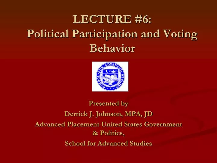 lecture 6 political participation and voting behavior