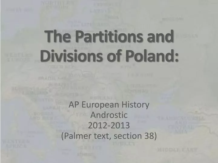 the partitions and divisions of poland