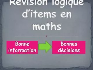 r vision logique d items en maths
