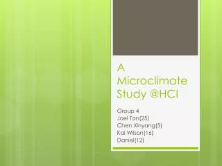 A Microclimate Study @HCI
