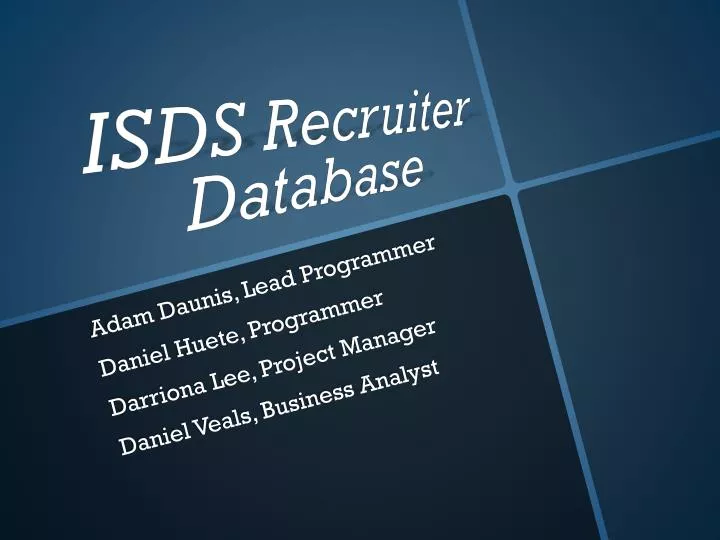 isds recruiter database