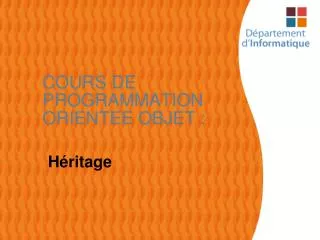 cours de programmation orientee objet