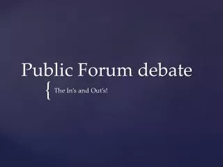 Public Forum debate