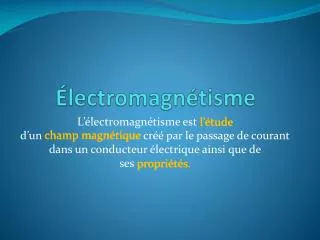 lectromagn tisme