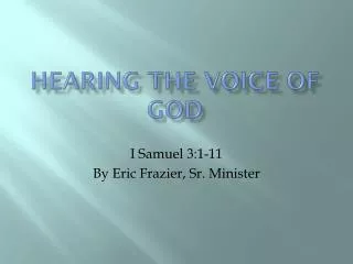 Hearing the Voice of God