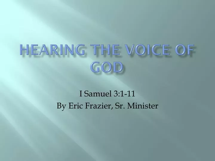 hearing the voice of god