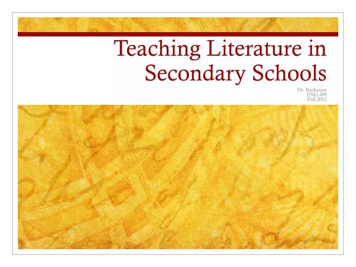 teaching literature in secondary schools