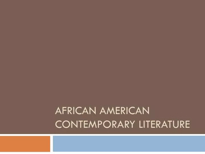 african american contemporary literature