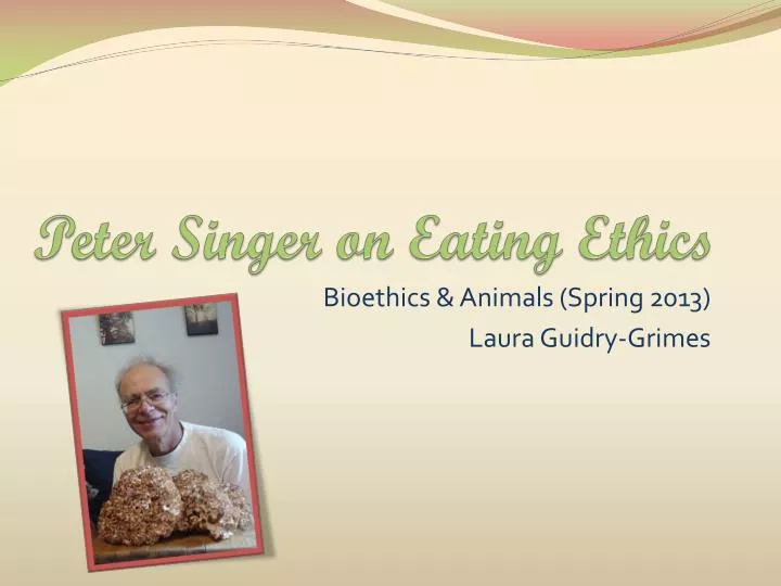 peter singer on eating ethics