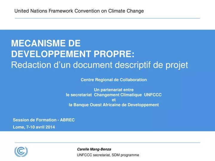 mecanisme de developpement propre redaction d un document descriptif de projet