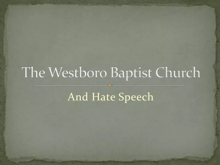 the westboro baptist church
