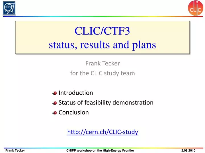 clic ctf3 status results and plans