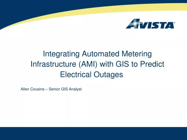 integrating automated metering infrastructure ami with gis to predict electrical outages