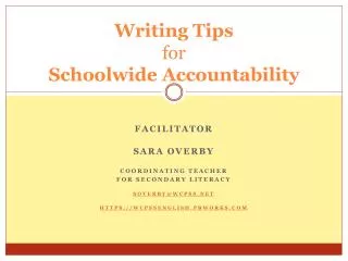 Writing Tips for Schoolwide Accountability