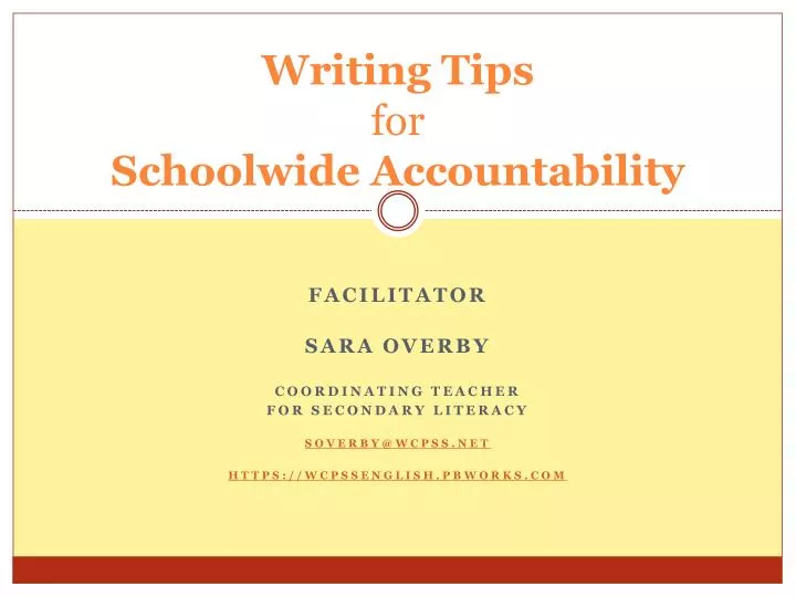 writing tips for schoolwide accountability
